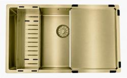 Pure.Sink Comfort gouden mobiele afdruipschaal afdruipplaat 430x325mm voor spoelbak PEXTRAY-60