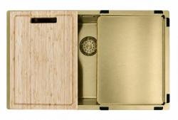 Pure.Sink Comfort gouden mobiele afdruipschaal afdruipplaat 430x325mm voor spoelbak PEXTRAY-60
