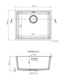 Pure.Sink Eternal Quartz Zwarte Spoelbak 50x40 cm Vlakinbouw en Onderbouw met RVS plug