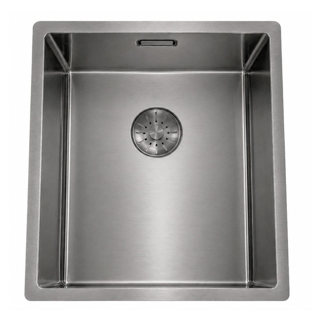 Pure.Sink Comfort PVD Gun Metal spoelbak 34x40 cm onderbouw, vlakbouw en opbouw PCM3440-61