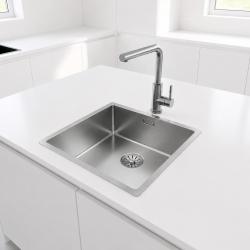 Pure.Sink Comfort RVS spoelbak 40x40 cm 10mm radius onderbouw, vlakbouw en opbouw PCM4040-02