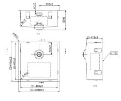 Pure.Sink Comfort Stainless steel sink, 40x40 cm, 10 mm radius, undermount, flush-mount, and top-mount, PCM4040-02