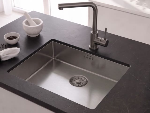 Pure.Sink Comfort RVS spoelbak 50x40 cm 10mm radius onderbouw, vlakbouw en opbouw PCM5040-02