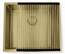 Pure.Sink Comfort PVD Gold Sink 50x40 cm, 10 mm radius, undermount, flush-mount, and top-mount PCM5040-60