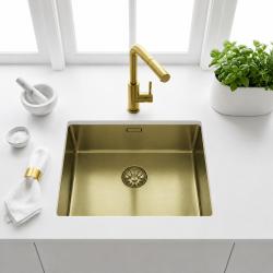 Pure.Sink Comfort PVD Gouden spoelbak 50x40 cm 10mm radius onderbouw, vlakbouw en opbouw PCM5040-60