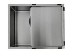 Pure.Sink Comfort PVD Gun metal spoelbak 50x40 cm 10mm radius onderbouw, vlakbouw en opbouw PCM5040-61