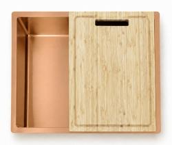 Pure.Sink Comfort PVD Rosé Koper spoelbak 50x40 cm 10mm radius onderbouw, vlakbouw en opbouw PCM5040-62