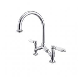 PB classic Nostalgic Classic Kitchen Faucet, Chrome, with adjustable center distance, 2-hole, 18–25 cm, 1208972853
