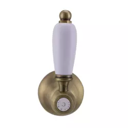 PB klassieke kraan inbouw stopkraan met witte hendel Brons 208972890