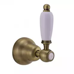PB klassieke kraan inbouw stopkraan met witte hendel Brons 208972890