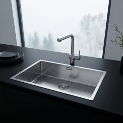 Pure.Sink Comfort grote RVS spoelbak 70x40 cm 10mm radius onderbouw, vlakinbouw en opbouw PCM7040-02