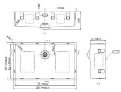 Pure.Sink Exclusivo grote Gouden spoelbak 70x40 cm 10mm radius onderbouw, vlakinbouw en opbouw
