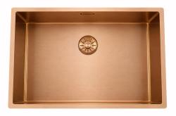 Pure.Sink Comfort Large PVD Rosé Copper Sink, 70x40 cm, 10 mm radius, for undermount, flush-mount, and top-mount installation, PCM7040-62