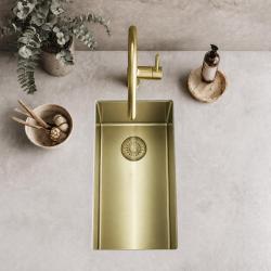 Pure.Sink Comfort Small PVD gold sink, 18x40 cm, undermount, flush-mount, and top-mount PCM1840-60