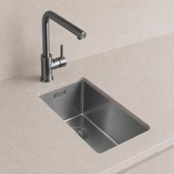Pure.Sink Comfort PVD Gun metal kleine spoelbak 18x40 cm onderbouw, vlakbouw en opbouw PCM840-61