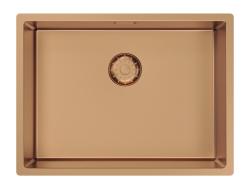 Pure.Sink Comfort PVD Rosé Copper sink, 55x40 cm, undermount, flush-mount, and top-mount, PCM5540-62