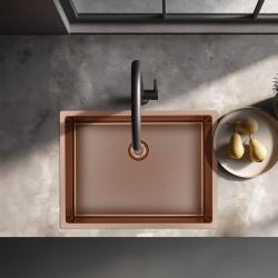 Pure.Sink Comfort PVD Rosé Copper sink, 55x40 cm, undermount, flush-mount, and top-mount, PCM5540-62
