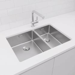 Pure.Sink Comfort 1.5 (one and a half) stainless steel sink, 34+18 cm, large basin on the left, PCM341840-02