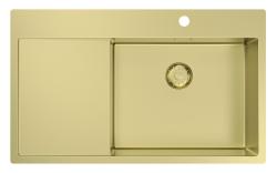 Pure.Sink Comfort Gold sink with drainer, 86x52 cm, right-side faucet spout, PCM5086RT-60