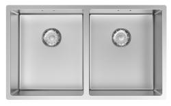Pure.Sink Comfort Double stainless steel sink, 74x40 cm, undermount, flush-mount, and top-mount PCM343440-02