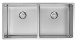 Pure.Sink Comfort Double stainless steel sink, 86x40 cm, undermount, flush-mount, and top-mount, PCM404040-02