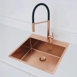 Pure.Sink Comfort Rose Copper Sink 54x52 cm  with Faucet Hole Bench PCM5040T-62