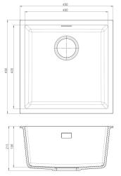 Pure.Sink Eternal Quartz Beige Spoelbak 40x40 cm Onderbouw en Opbouw PEG4040-38