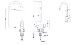 Coffee Cream Kitchen Faucet with Swivel Spout PEG8044-38