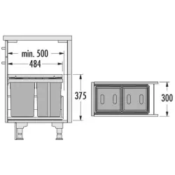 Hailo waste bin Tandem Universal 2331