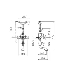 Mezclador de Baño Huber Croisette con Termostato cromado 198.CS01H.CR