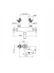 Mezclador termostático Huber Croisette cromado CST2701021