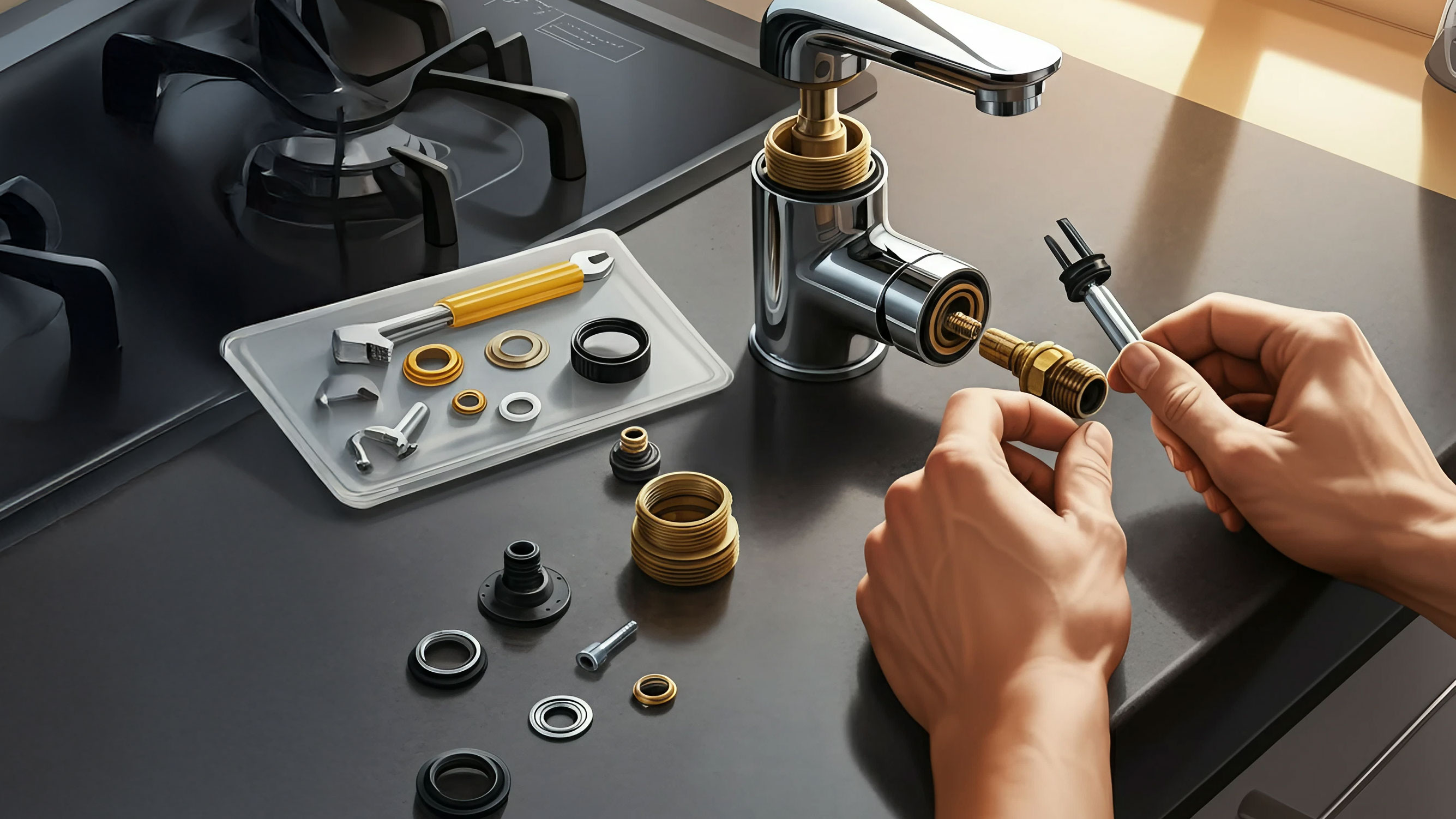 Replacing the kitchen tap cartridge - Step-by-step DIY Guide
